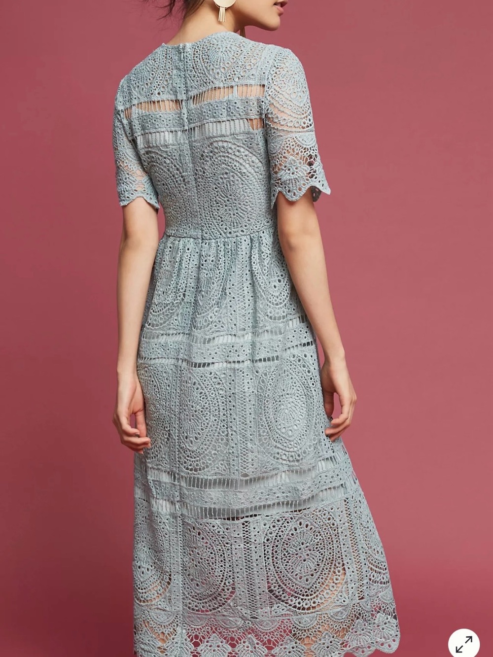 Mint Lace Midi Dress - Picture 4 of 6